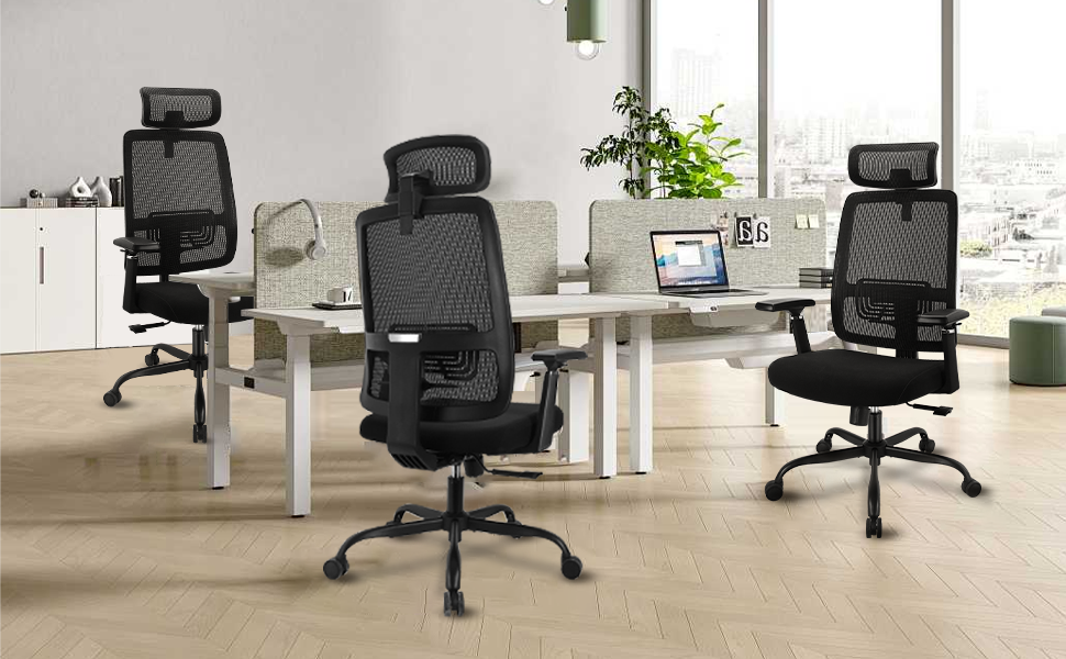 Lumbar Support Office Chair 120°Tilt  with Soft Flip Up Arms