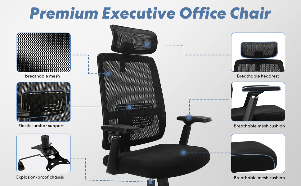 Lumbar Support Office Chair 120°Tilt  with Soft Flip Up Arms