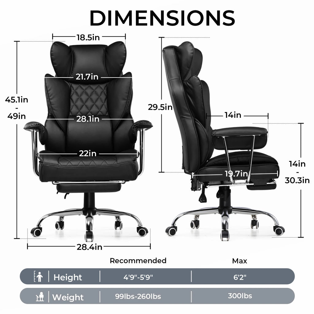 Big and Tall Gaming Chair with Pocket Spring Office Chair with Footrest