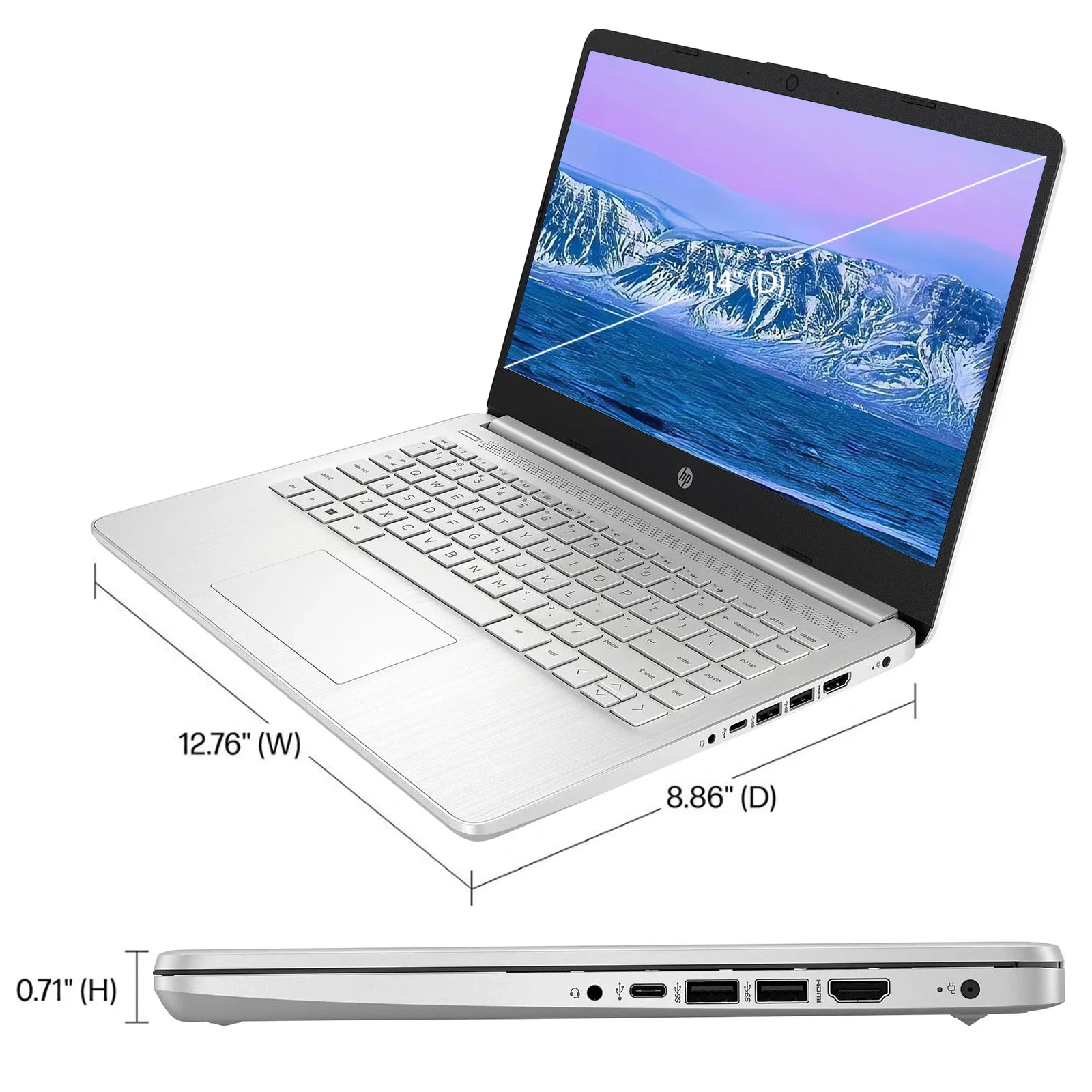 HP Newest 14" Business Laptop, Intel ,Silver