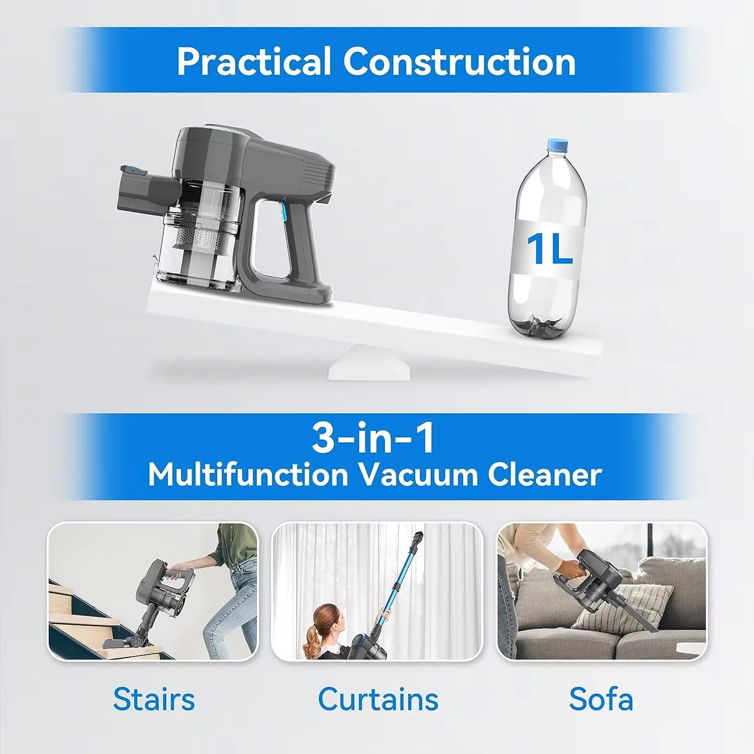 Cordless Vacuum Cleaner 6 in 1 Powerful Ultra-Lightweight