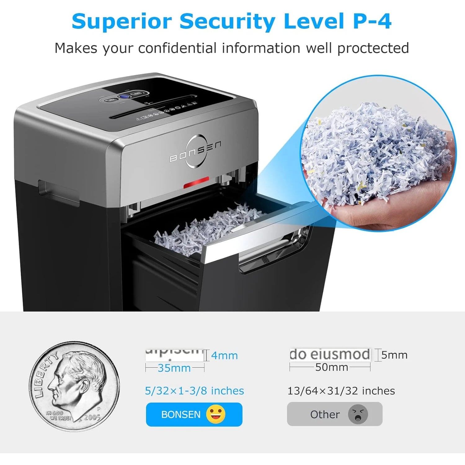 Heavy Duty Paper Shredder,  Commercial Shredder for Office and Quiet