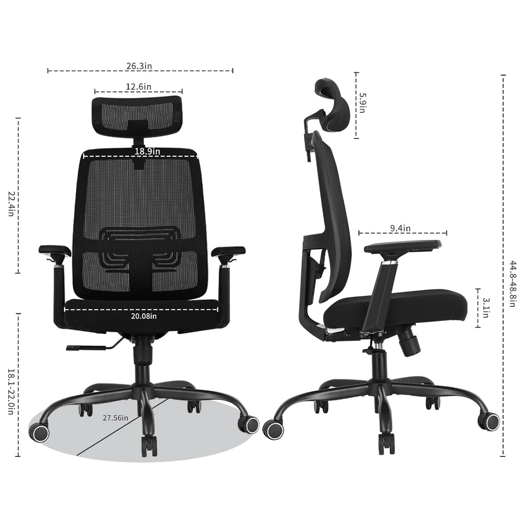 Lumbar Support Office Chair 120°Tilt  with Soft Flip Up Arms