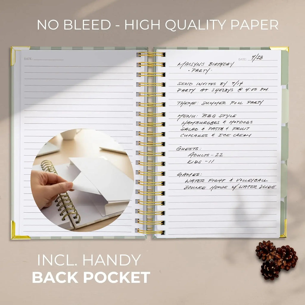 Thick Spiral Notebook with Tabs, Pages and Dividers