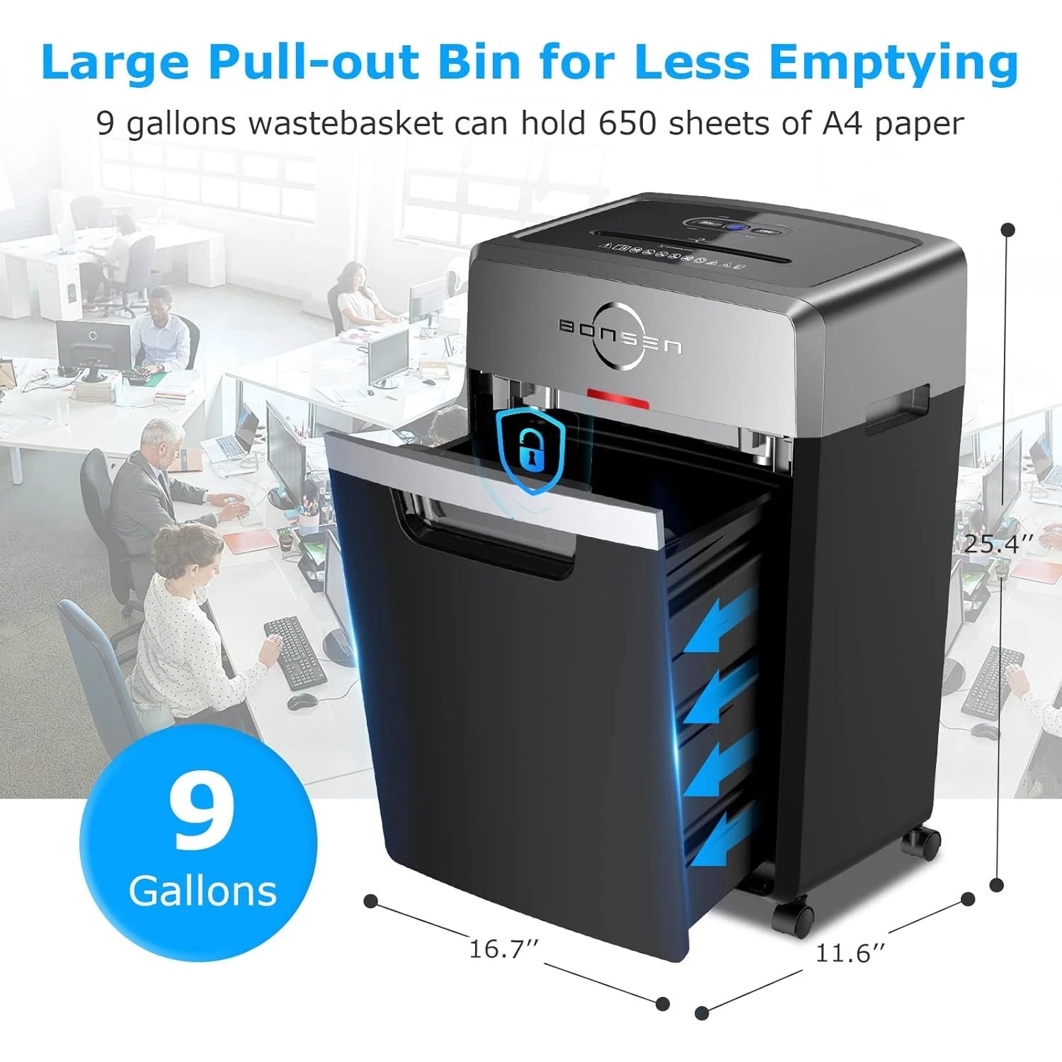 Heavy Duty Paper Shredder,  Commercial Shredder for Office and Quiet