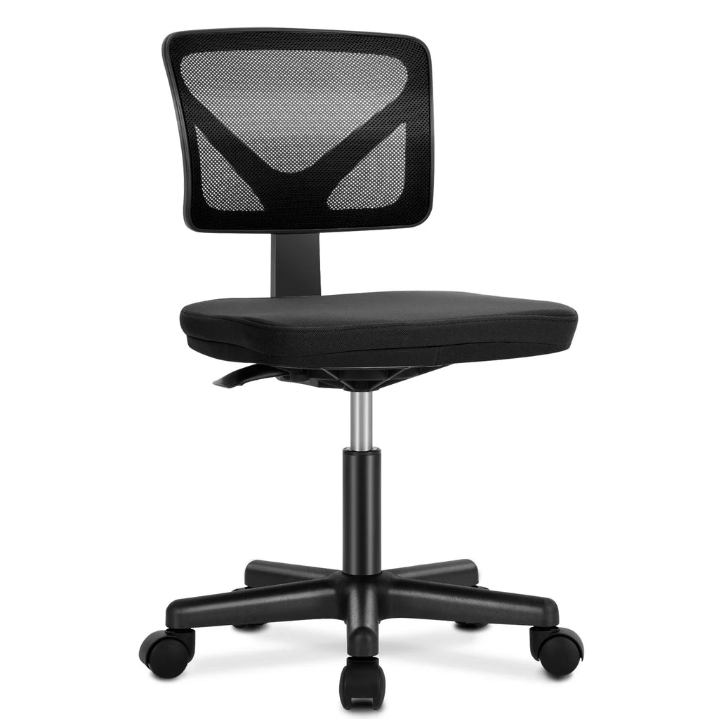 Armless Office Chair  with Adjustable Height  Rolling Swivel Chair