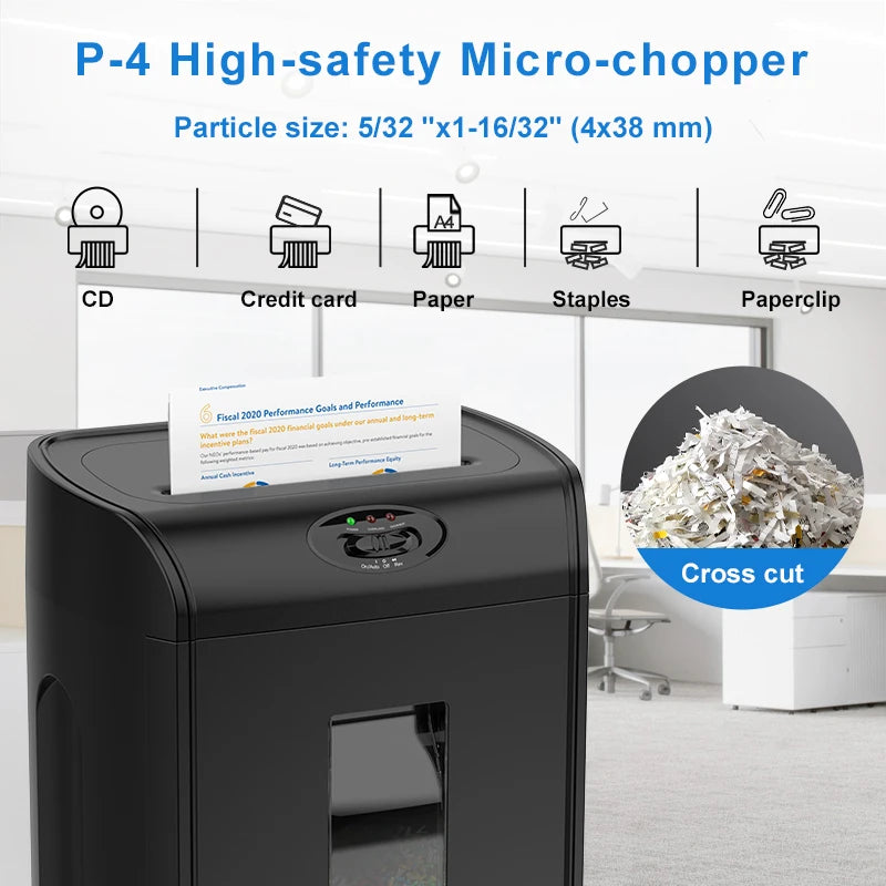 Paper Shredder, 16-Sheet Cross Cut with 4.76-Gallon Pull Out Basket,