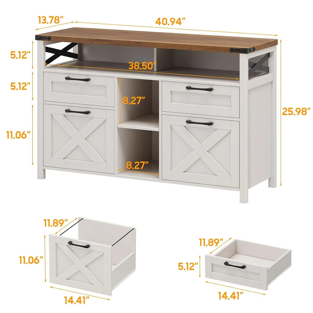 Filing  Storage Cabinets 4 Drawer with Adjustable Shelf,