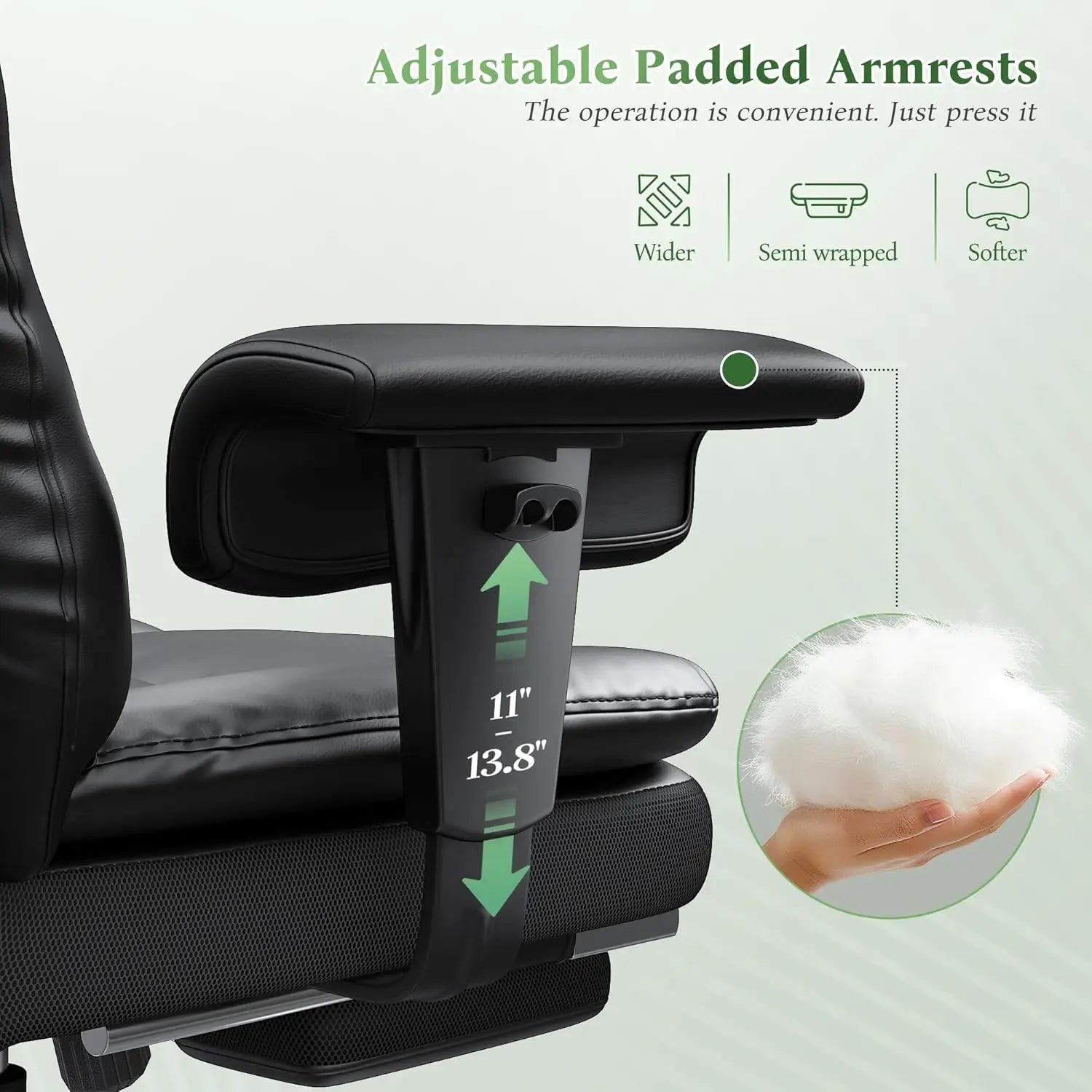 Office Chair with High Back, Big and Tall  with Foot Rest & Arms,
