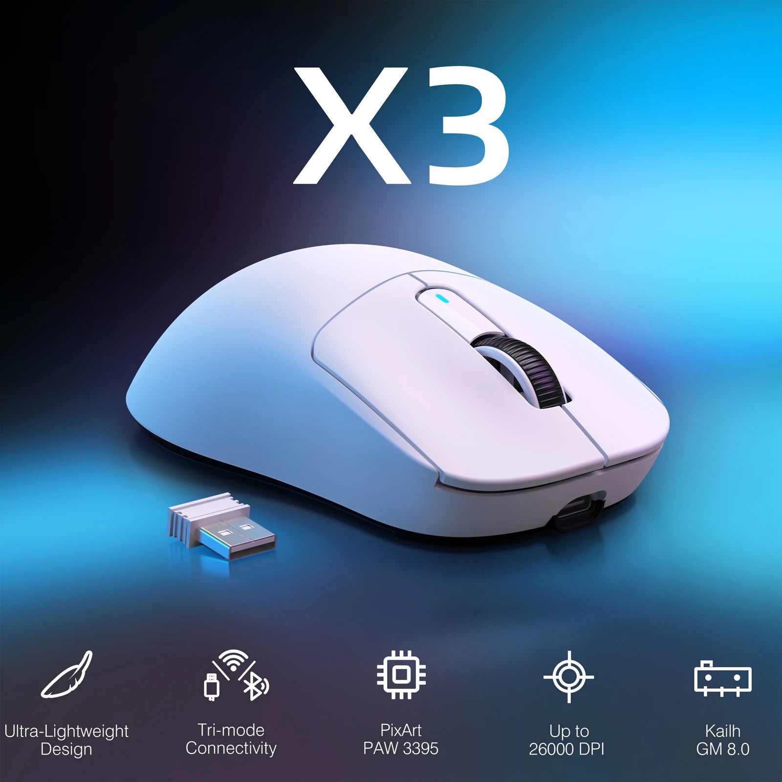 Wireless Gaming Mouse Sensor, Programmable Buttons