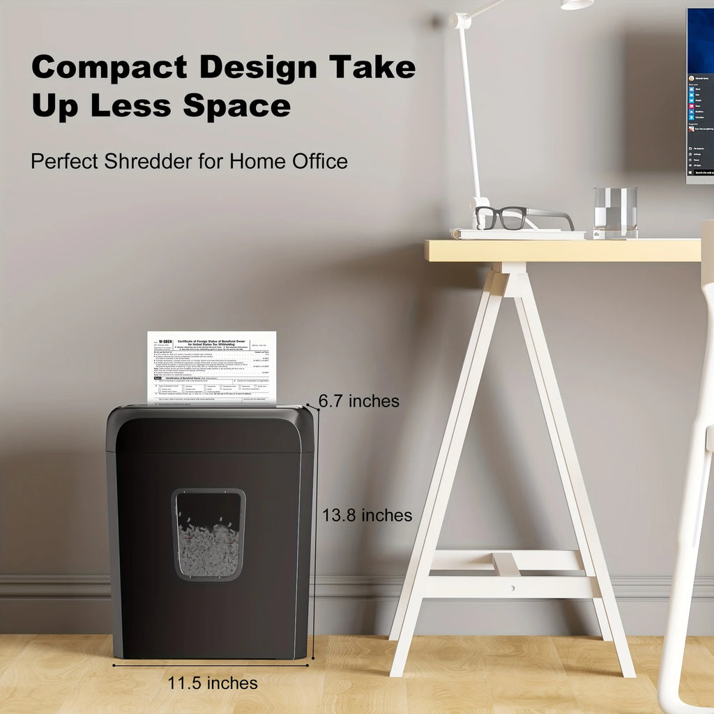 Paper Shredder with 3.4-Gallon Wastebasket for Home Office