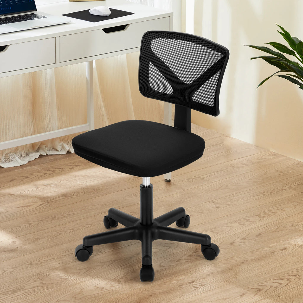 Armless Office Chair  with Adjustable Height  Rolling Swivel Chair