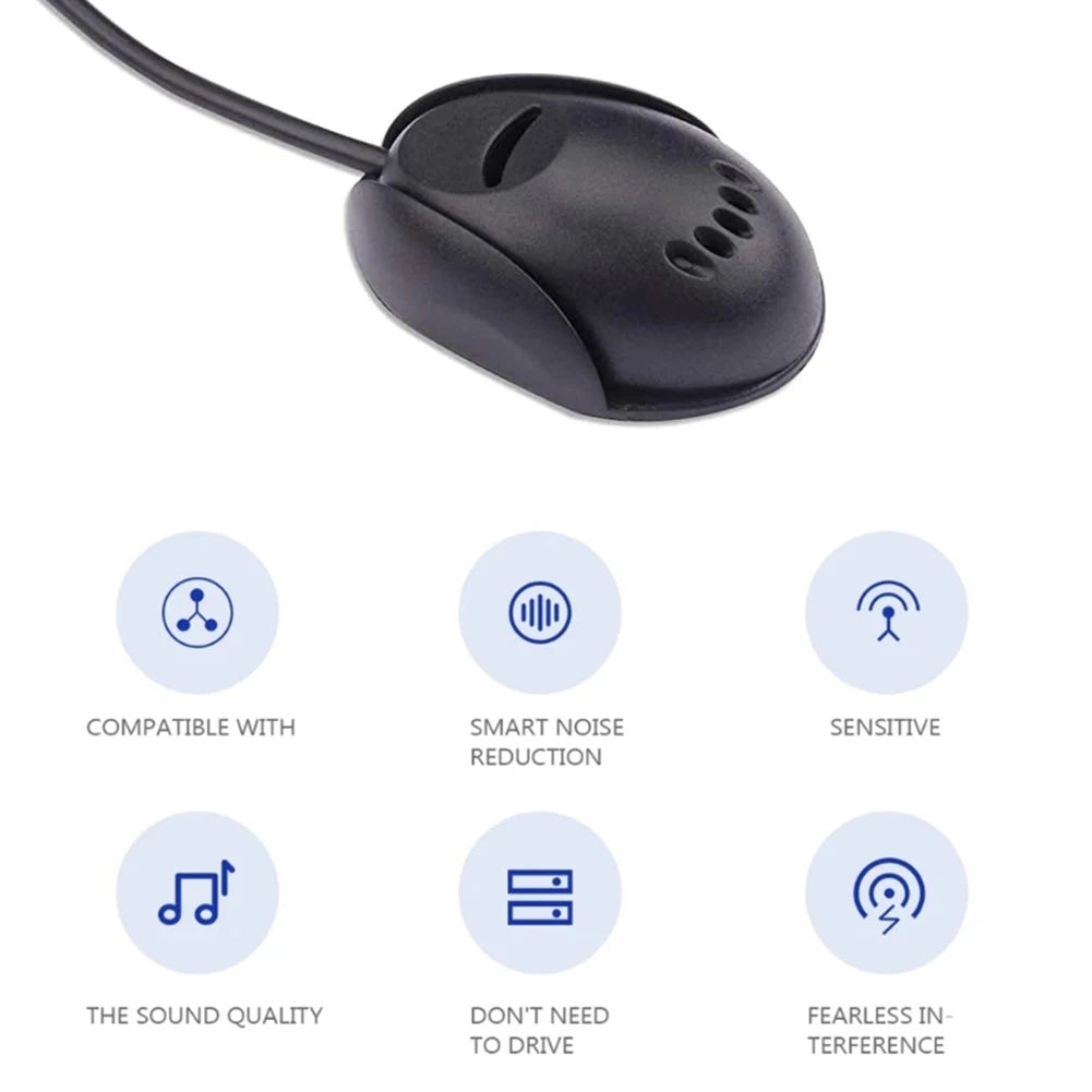 Mini Car Microphone Bluetooth-compatible for Car Vehicle Radio GPS
