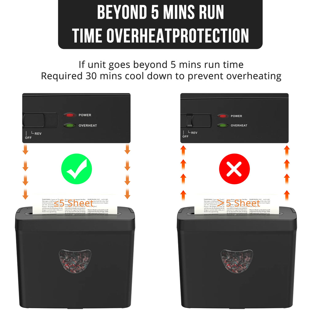 5-Sheet Cross Cut Jam Proof  Paper Shredder for Home Office,