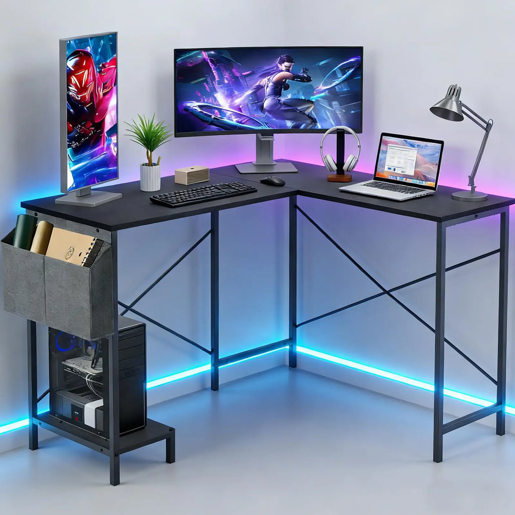 50" L Shaped Desk Reversible  Office Gaming Workstation
