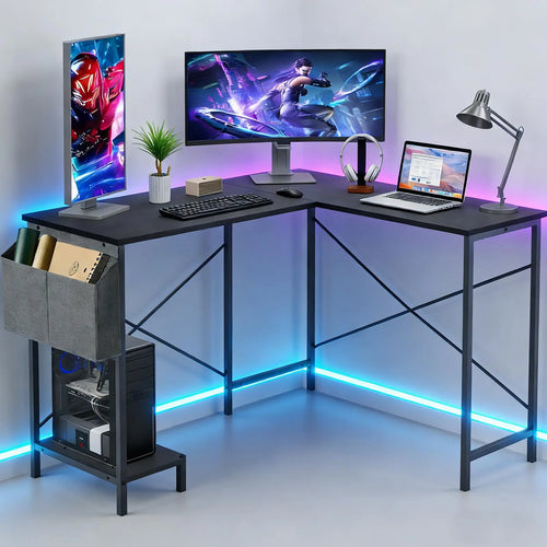 50" L Shaped Desk Reversible  Office Gaming Workstation
