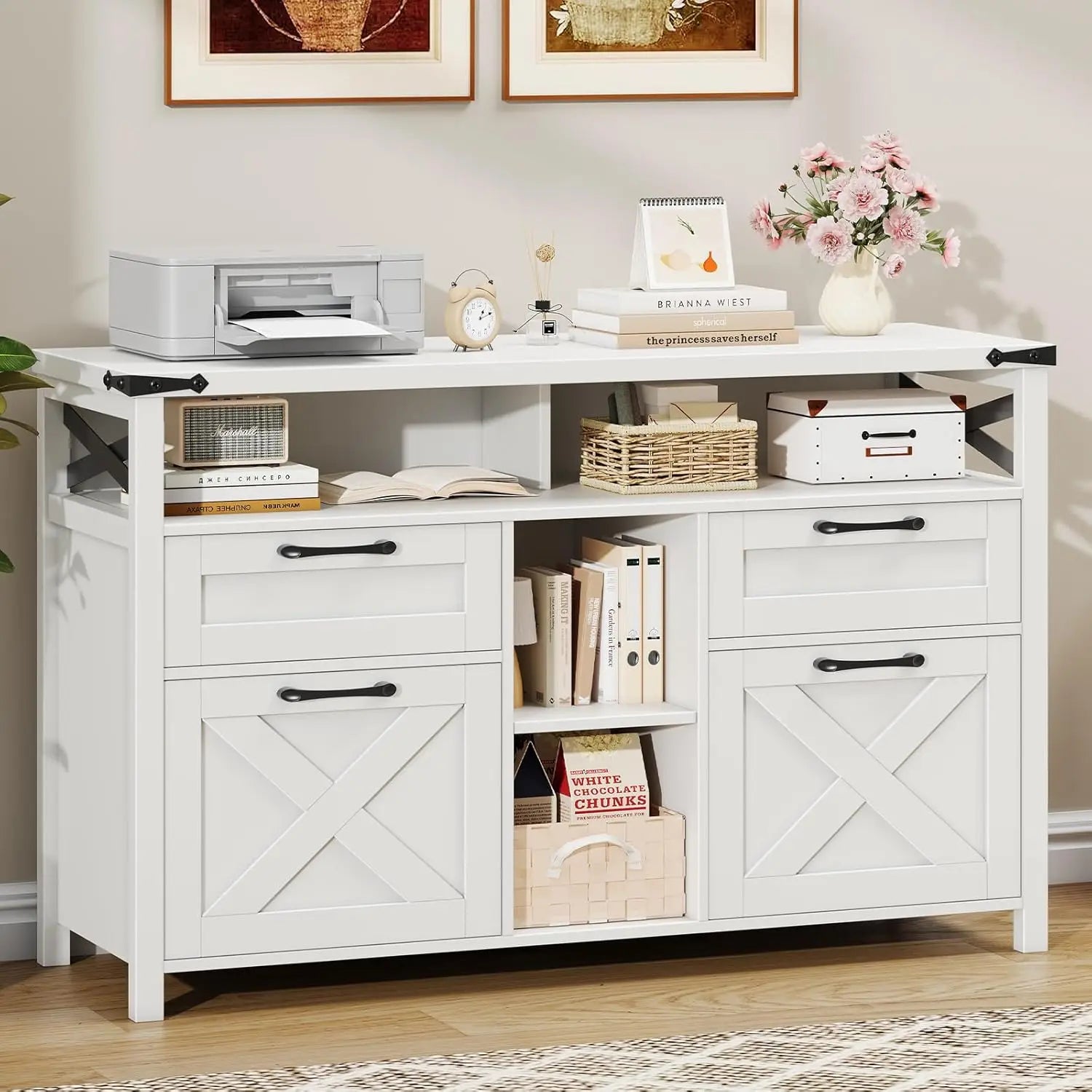 Filing  Storage Cabinets 4 Drawer with Adjustable Shelf,