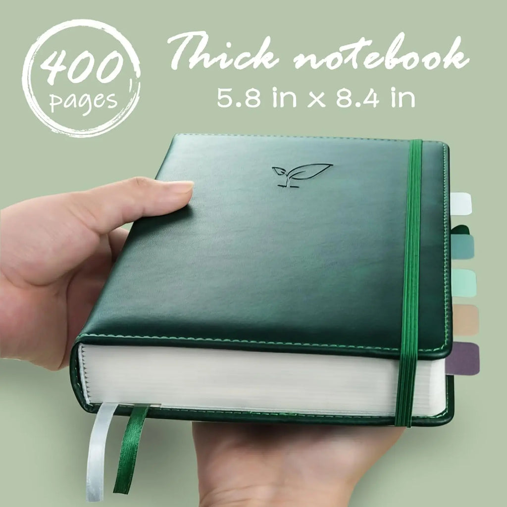 Hardcover Leather Notebook, with College Ruled Paper