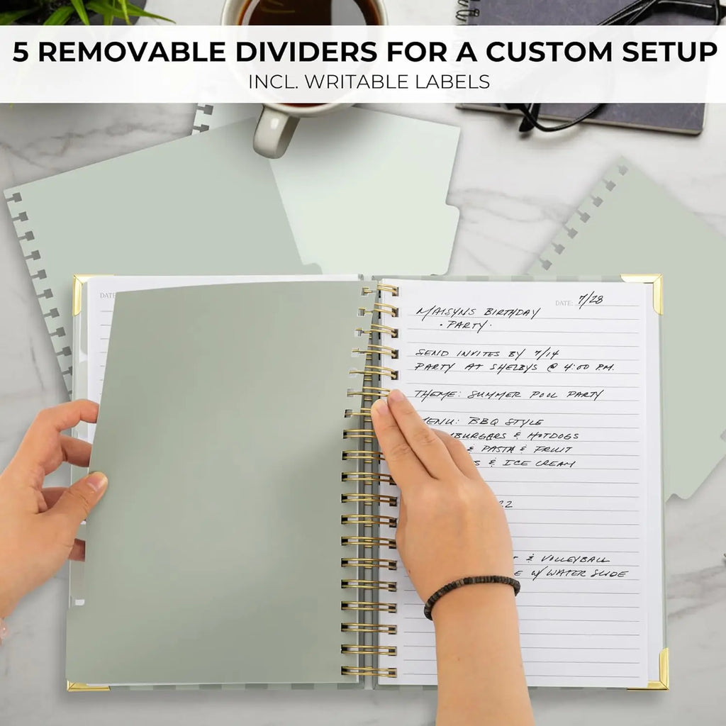 Thick Spiral Notebook with Tabs, Pages and Dividers