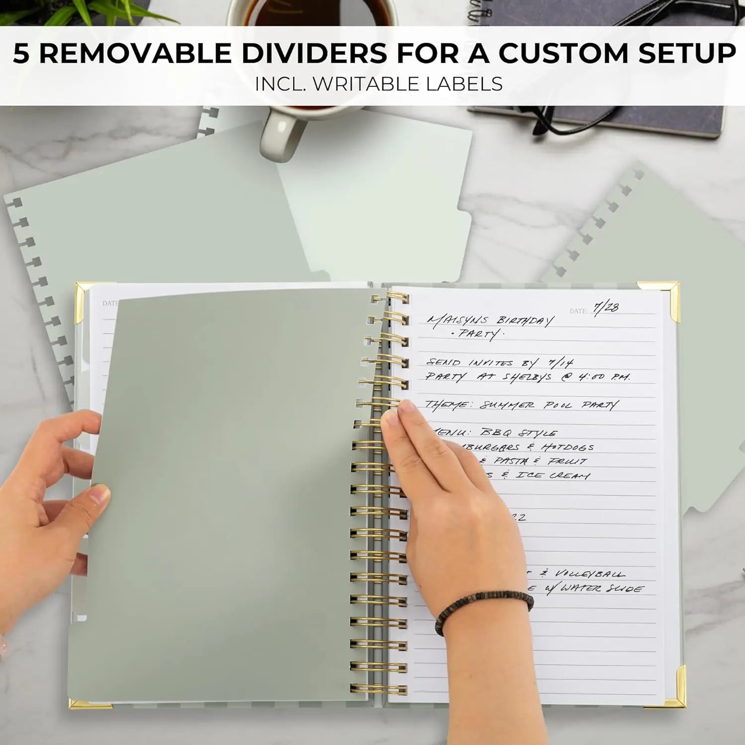 Thick Spiral Notebook with Tabs, Pages and Dividers