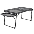Small Folding Table with 2 Wing Panel Height Adjustable Mesh Desktop
