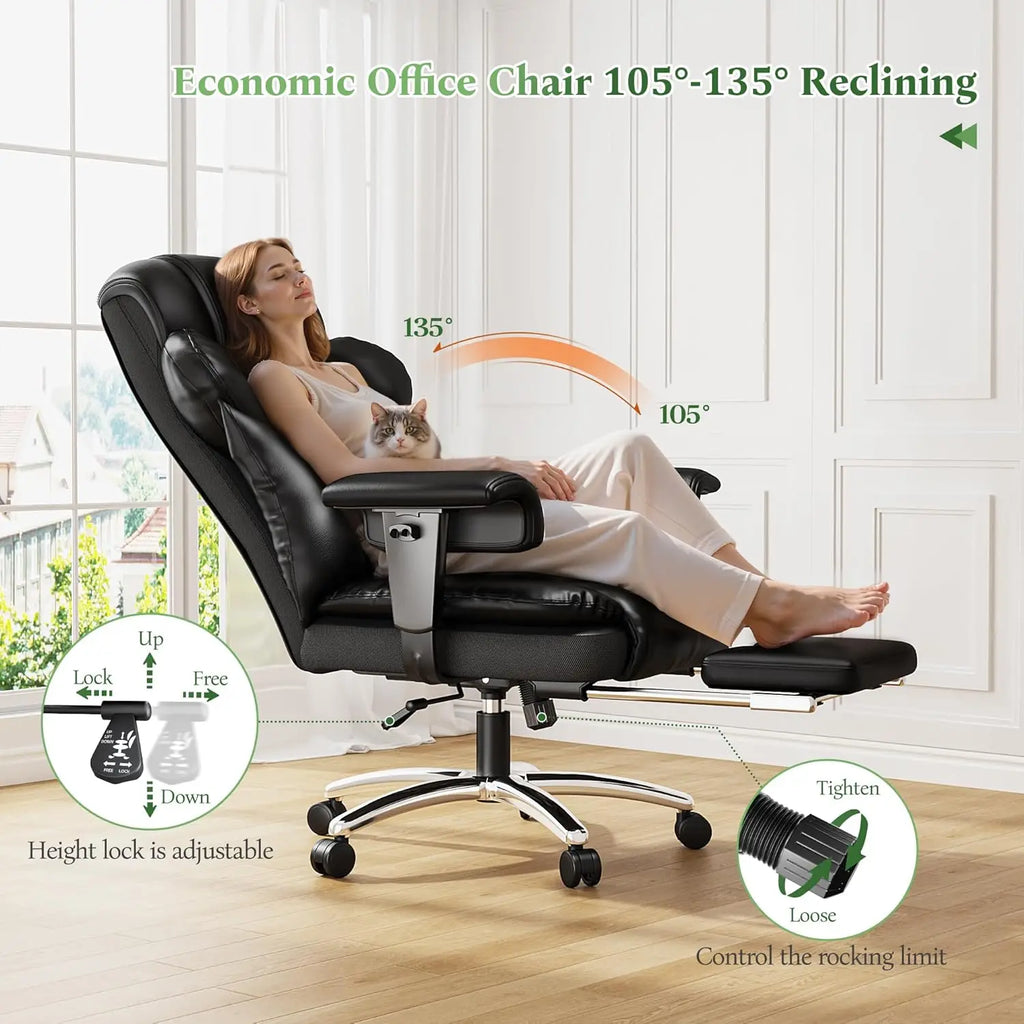Office Chair with High Back, Big and Tall  with Foot Rest & Arms,