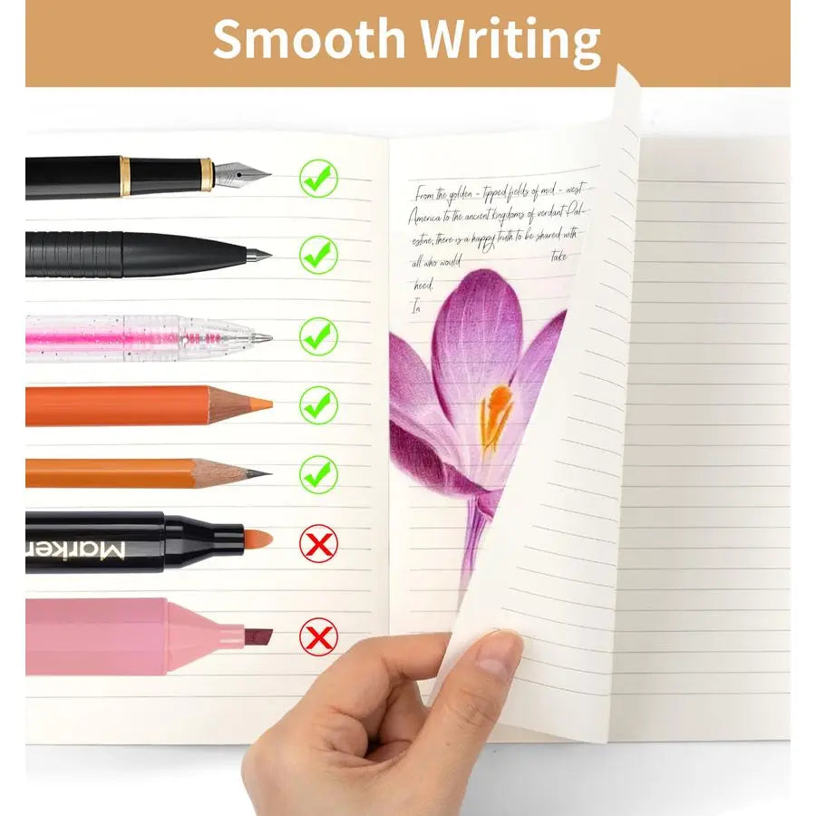 Pack A5 Ruled Lined Kraft Notebooks Bulk, Journaling Notebooks,