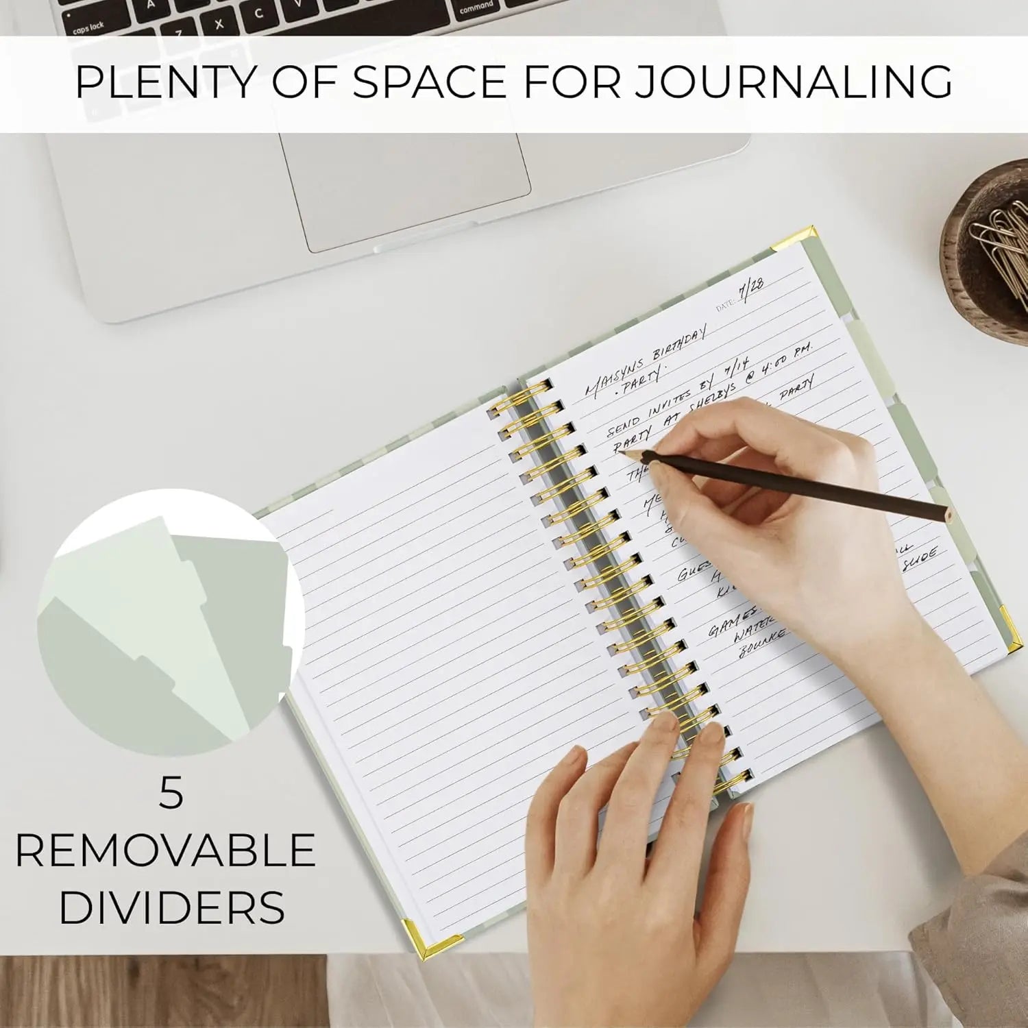 Thick Spiral Notebook with Tabs, Pages and Dividers