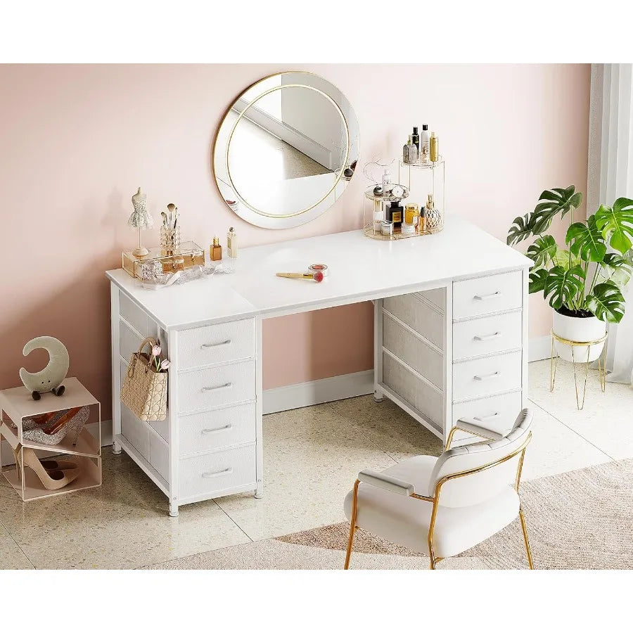 48 Inch White Computer Desk for Home Office and Gaming