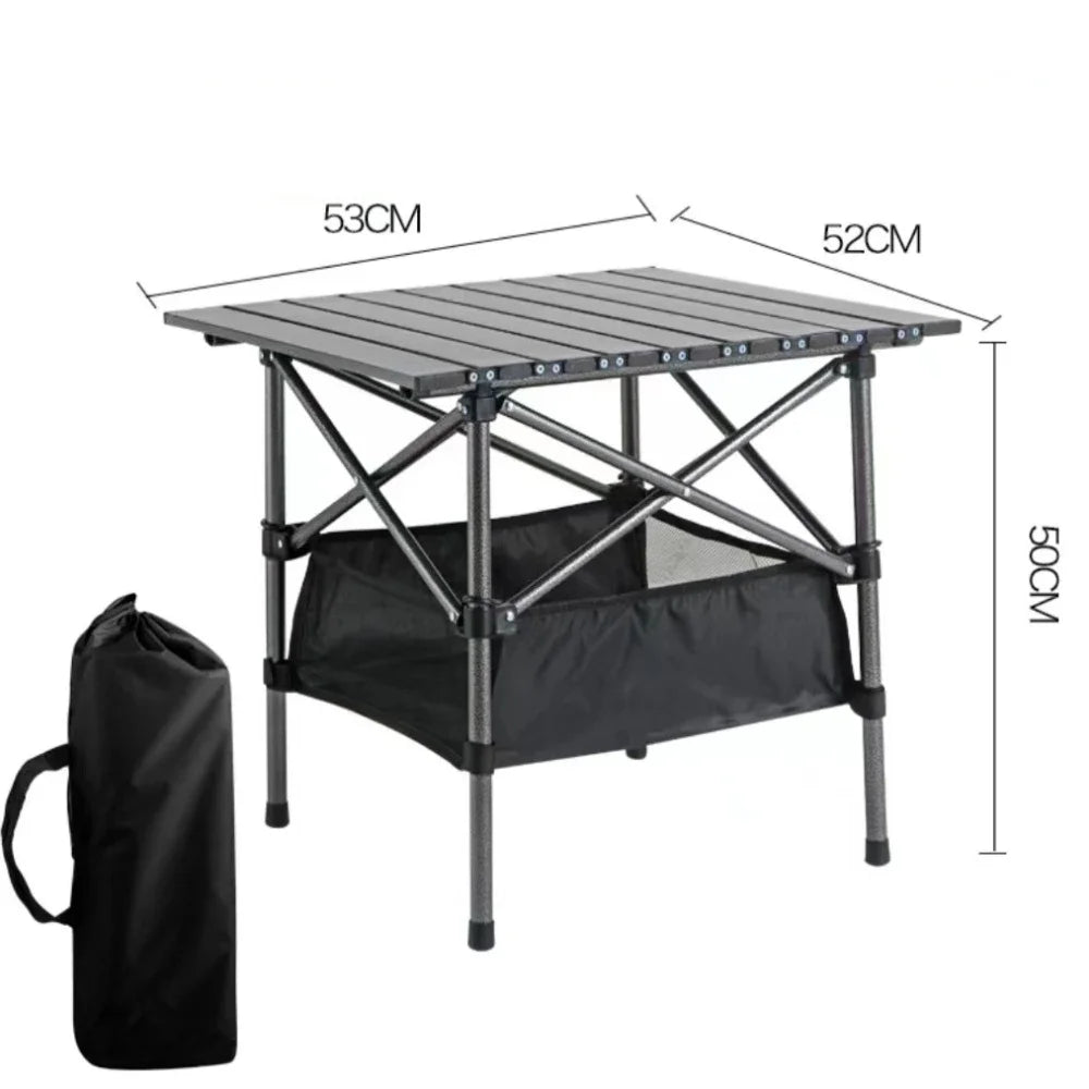 Portable Folding Table Camping Table Outdoor With Net Bag Black Camping Desk