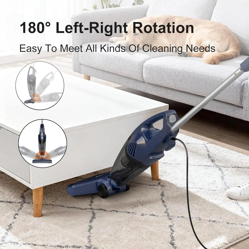 Corded Stick Vacuum for Hair & Hard Floors - Lightweight, 3-in-1