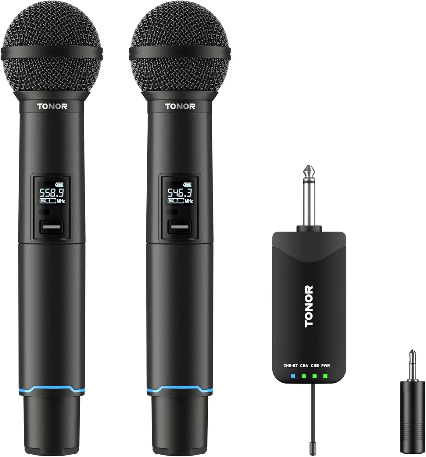 Rechargeable UHF Wireless Microphones,  Bluetooth  Mic System with Receiver,