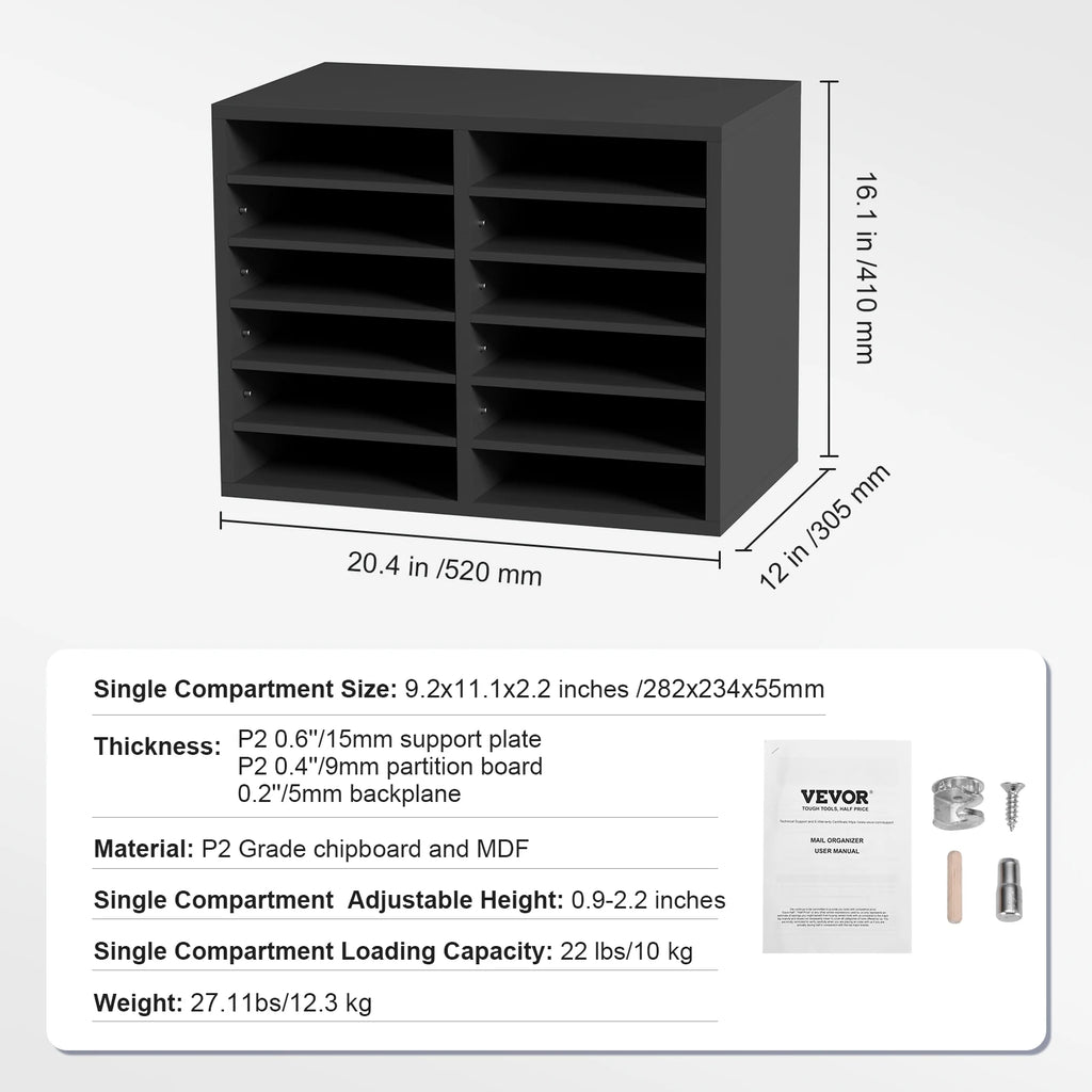 Literature Organizers 5/12/24/36 Compartments Office Mailbox