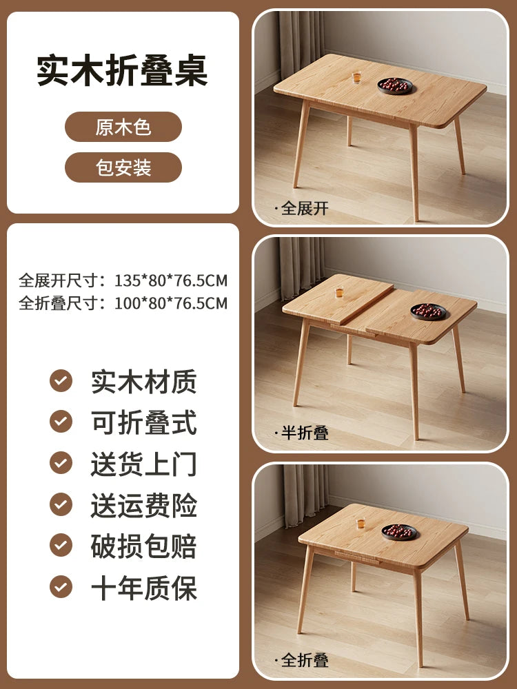 Decoration Dining Table Luxury Style Minimalist Luxury Folding Tables European Simple Mesa Dobravel Portatil Kitchen Furniture