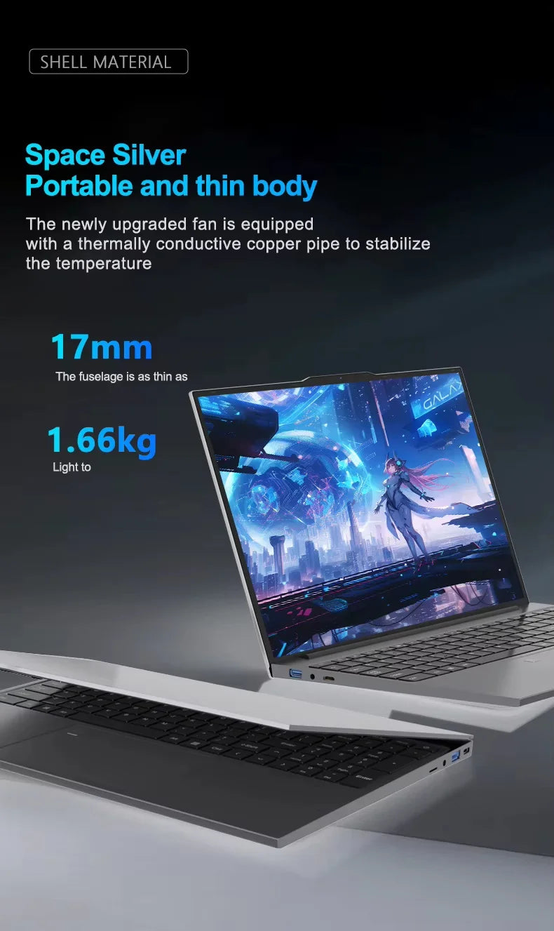 15.6" Ultra Slim Intel Core Computer Notebook PC Fingerprint Unlock Gaming