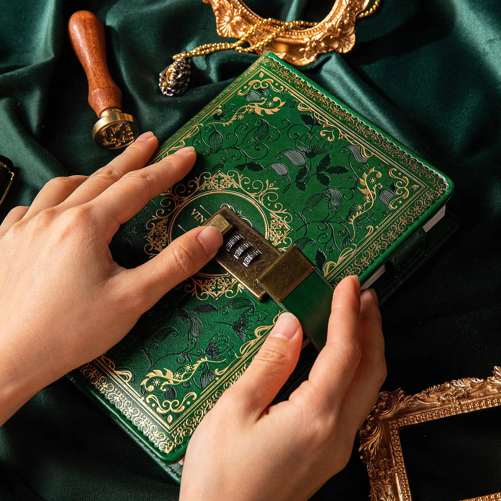 Retro Digital Password Notebook Journal with Lock Diary