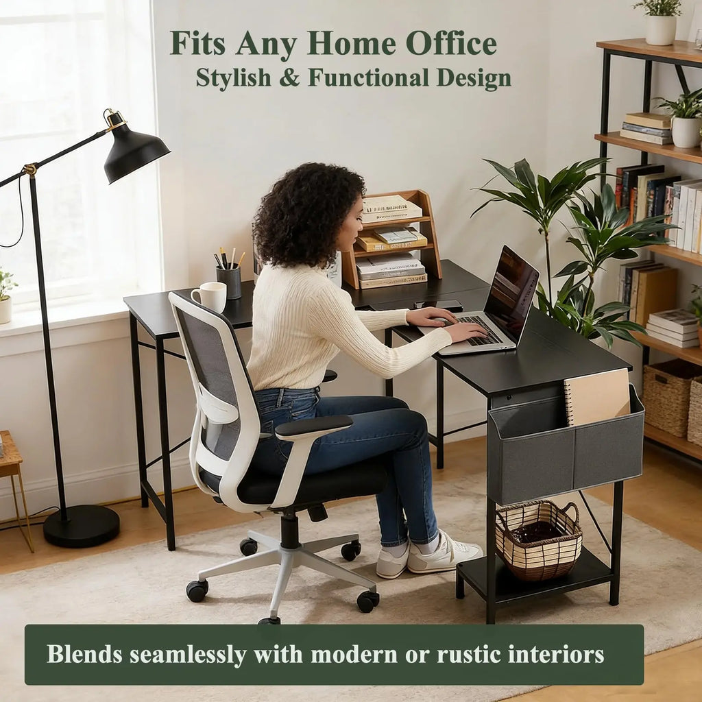 50" L Shaped Desk Reversible  Office Gaming Workstation