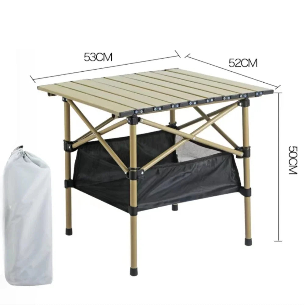 Portable Folding Table Camping Table Outdoor With Net Bag Black Camping Desk