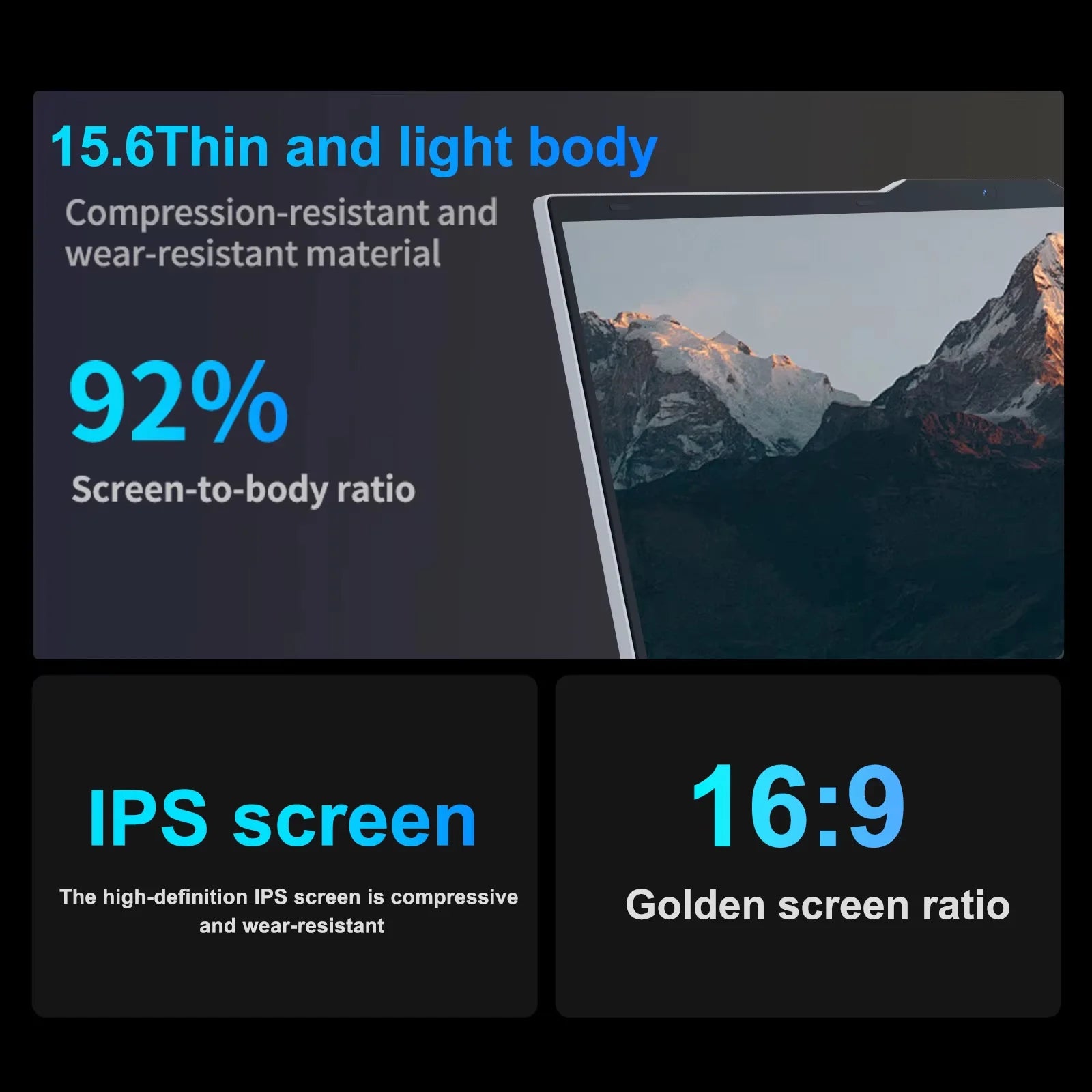 15.6" Ultra Slim Intel Core Computer Notebook PC Fingerprint Unlock Gaming