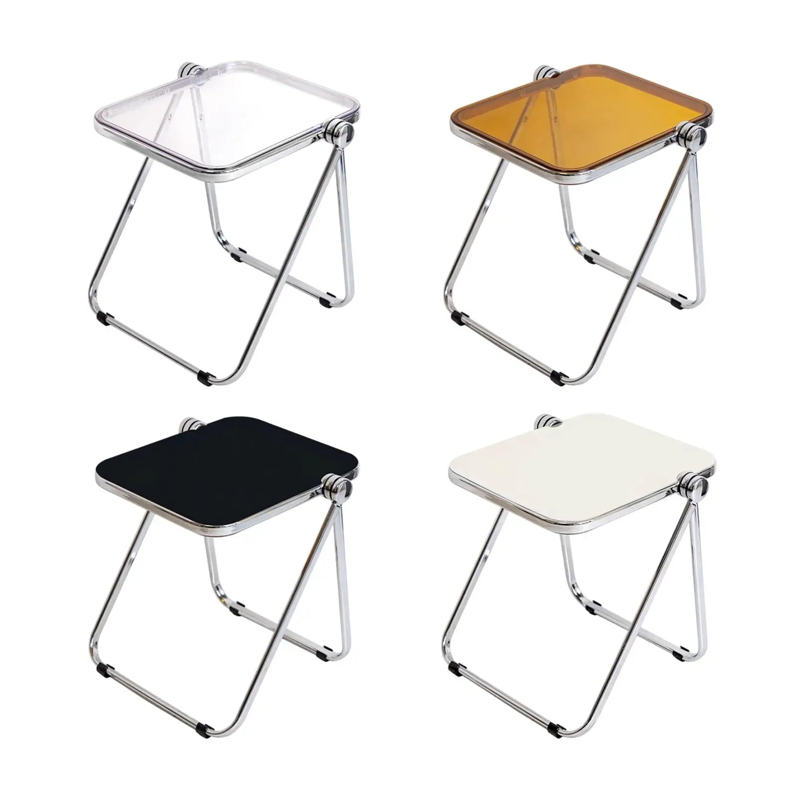 Acrylic Folding Tray Table Multipurpose Save Space Tiny Side Table  Dinner Tray Table for Home Dorm Apartment Office Bedroom