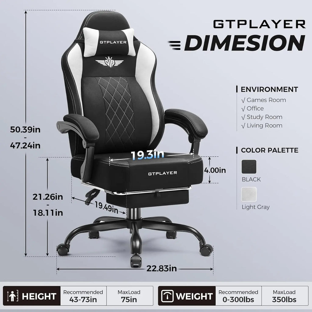 Large  Gaming Chair with Lumbar Support,