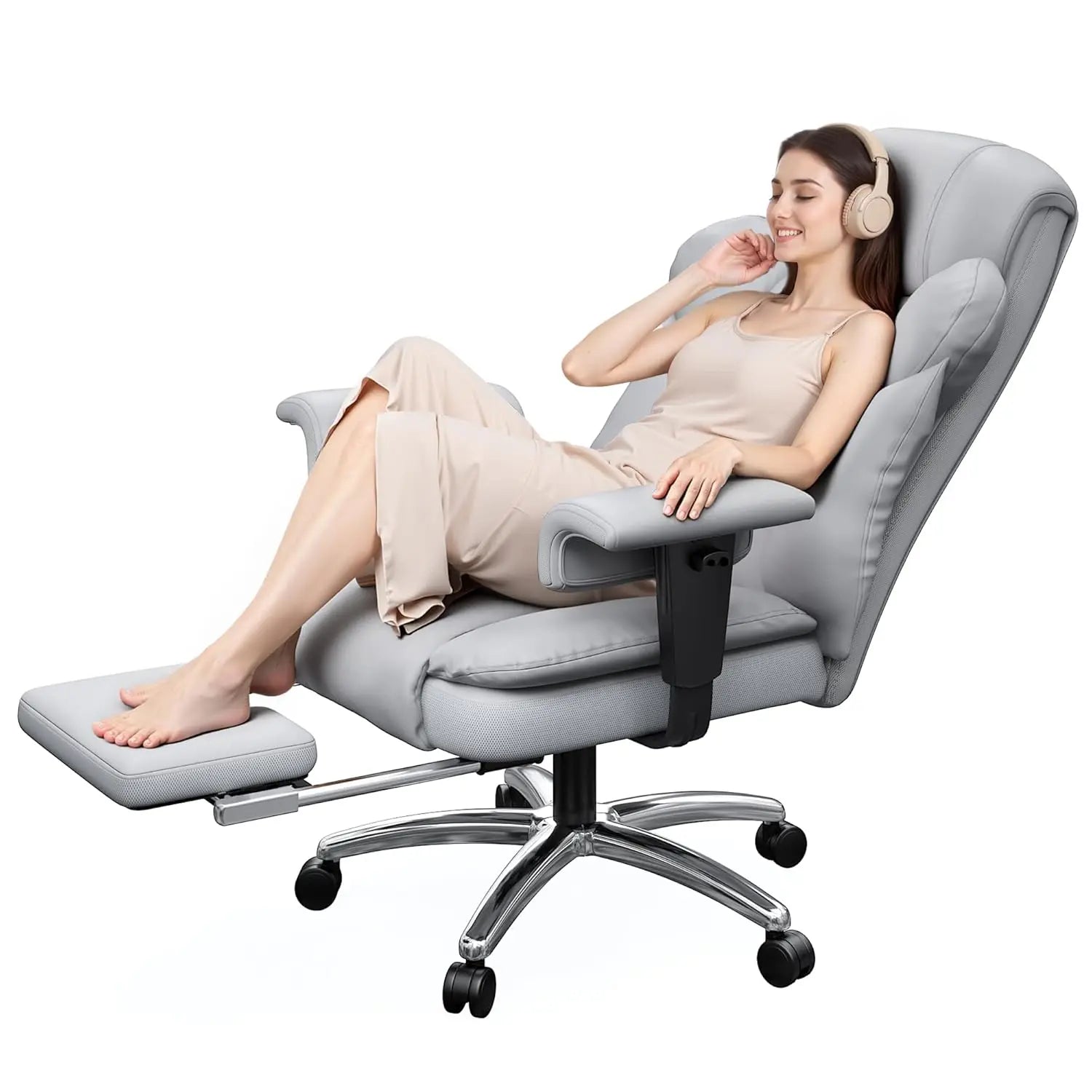 Office Chair with High Back, Big and Tall  with Foot Rest & Arms,