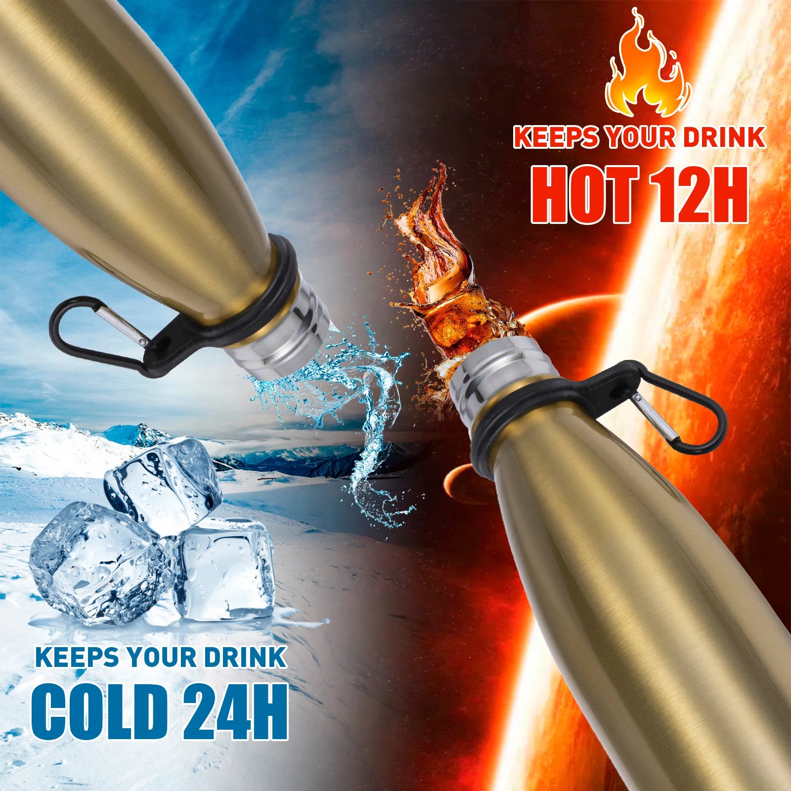 Water Bottle Stainless Steel Diversion Safe for Keys Cash and Valuables