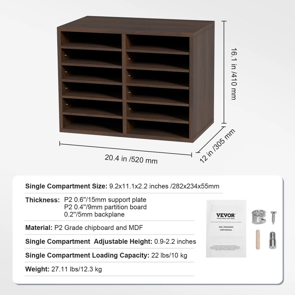 Literature Organizers 5/12/24/36 Compartments Office Mailbox