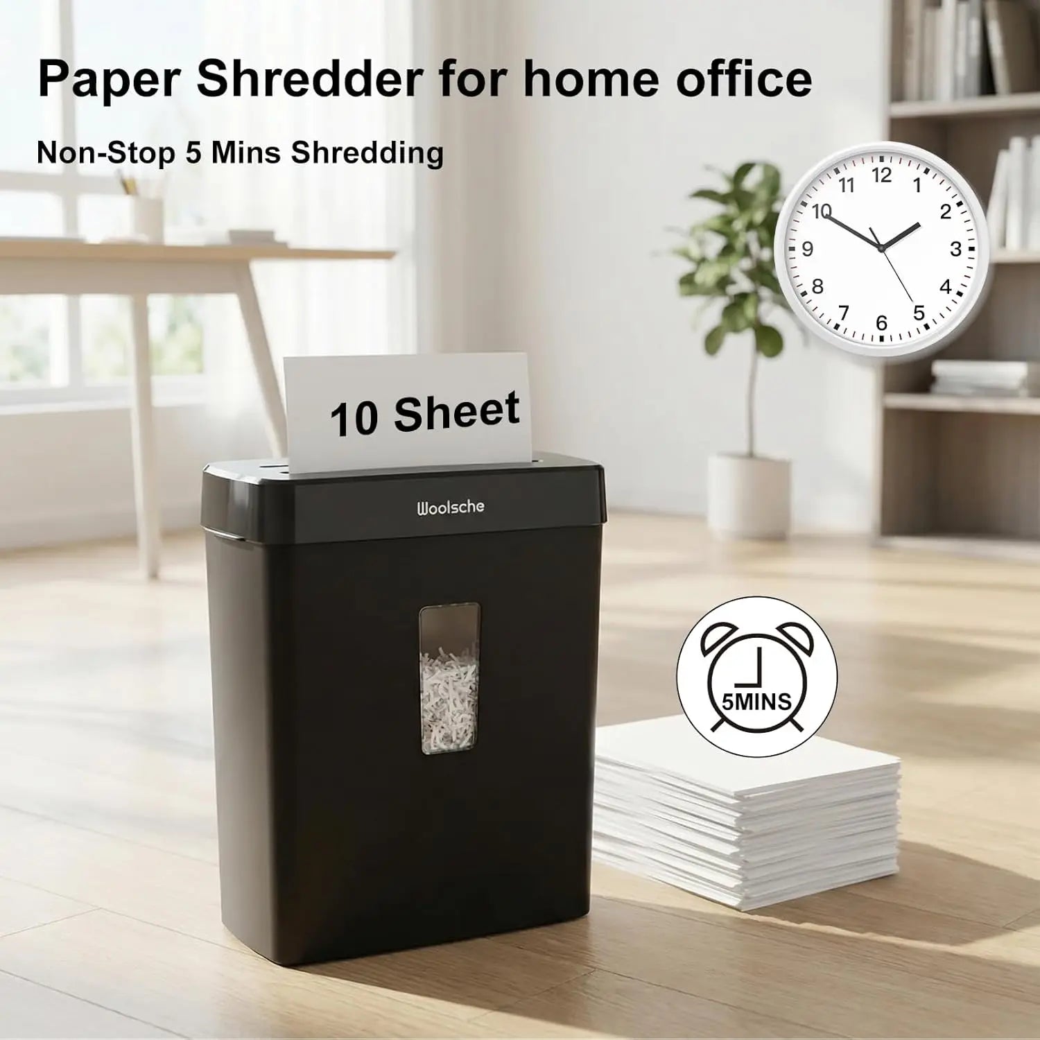 Paper Shredder for Home,10-Sheet Shreds CD and Credit Card,