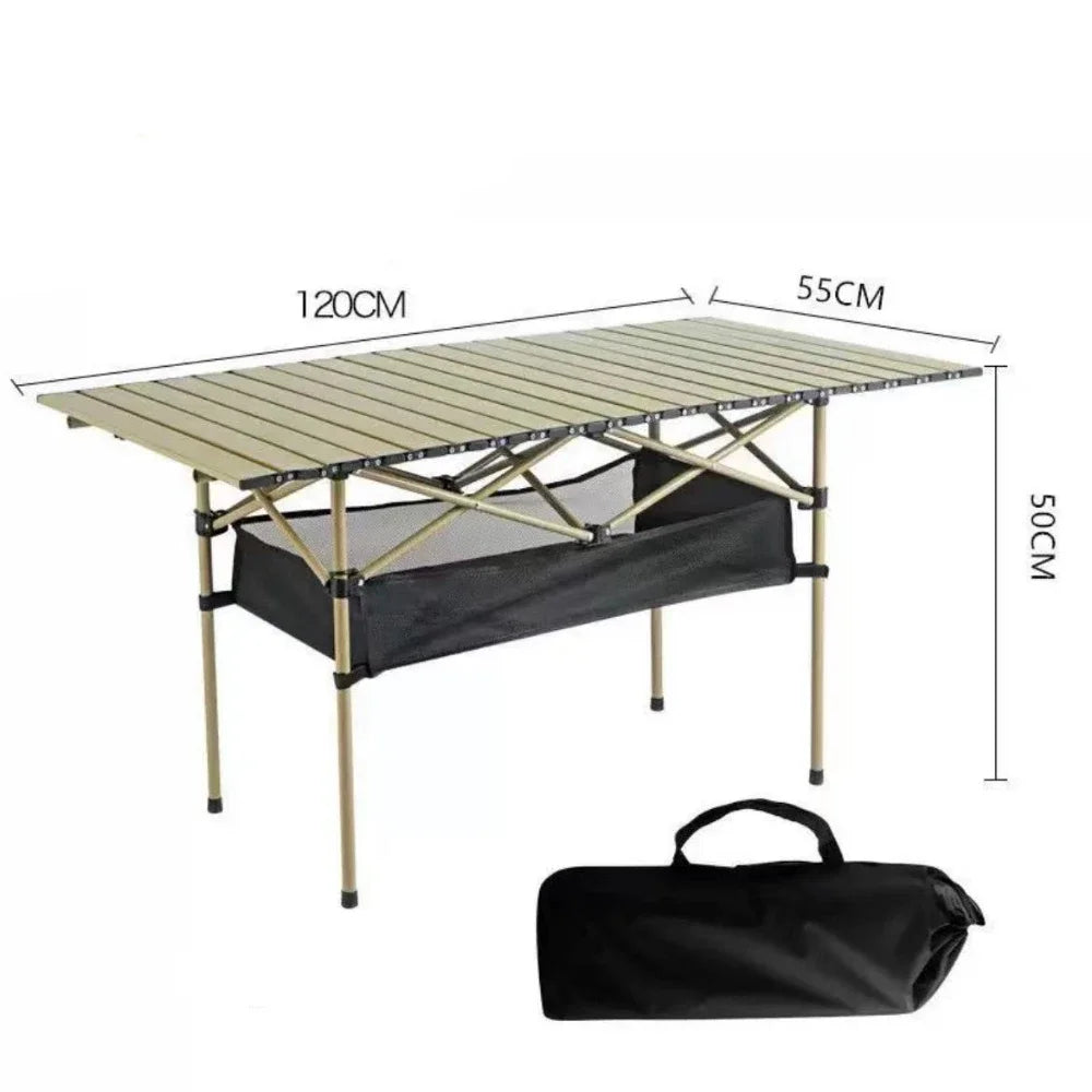 Portable Folding Table Camping Table Outdoor With Net Bag Black Camping Desk