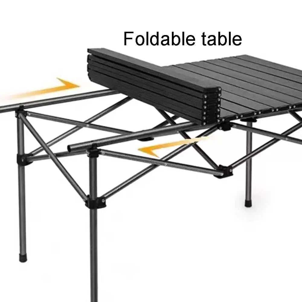 Portable Folding Table Camping Table Outdoor With Net Bag Black Camping Desk