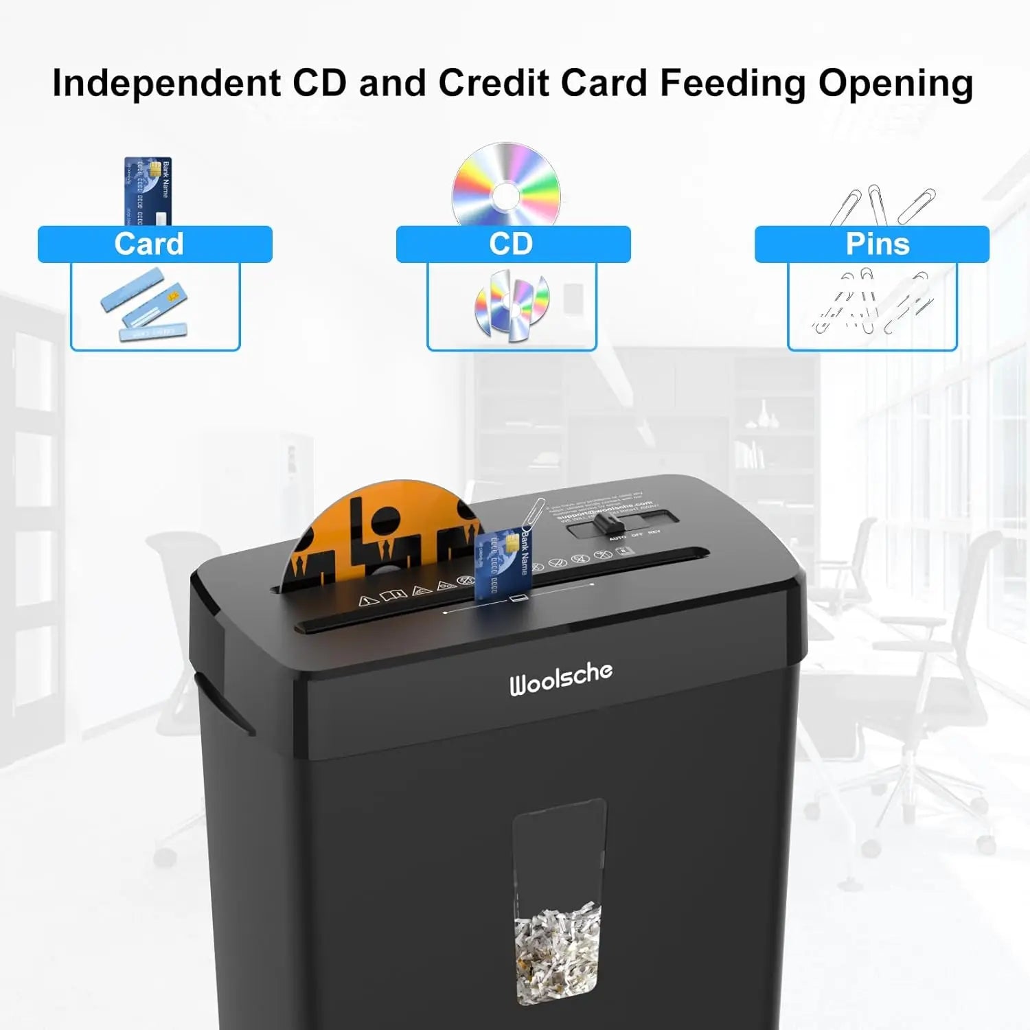 Paper Shredder for Home,10-Sheet Shreds CD and Credit Card,
