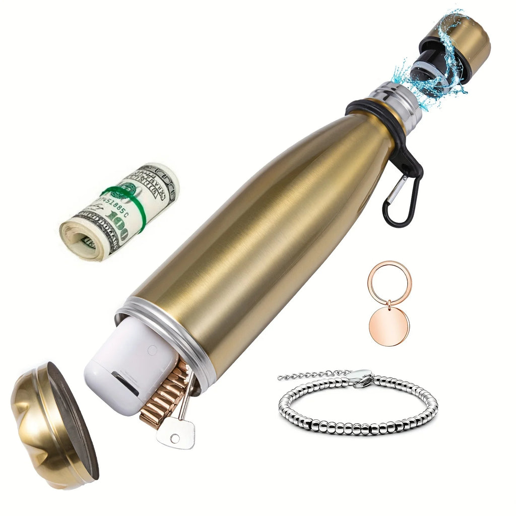 Water Bottle Stainless Steel Diversion Safe for Keys Cash and Valuables