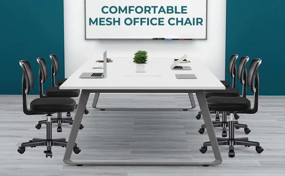 Armless Office Chair  with Adjustable Height  Rolling Swivel Chair